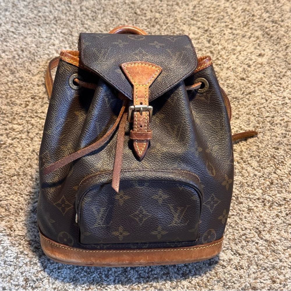 Vintage Louis Vuitton Monogram Mini Montsouris Brown Canvas and Leather Backpack - Picture 2 of 15